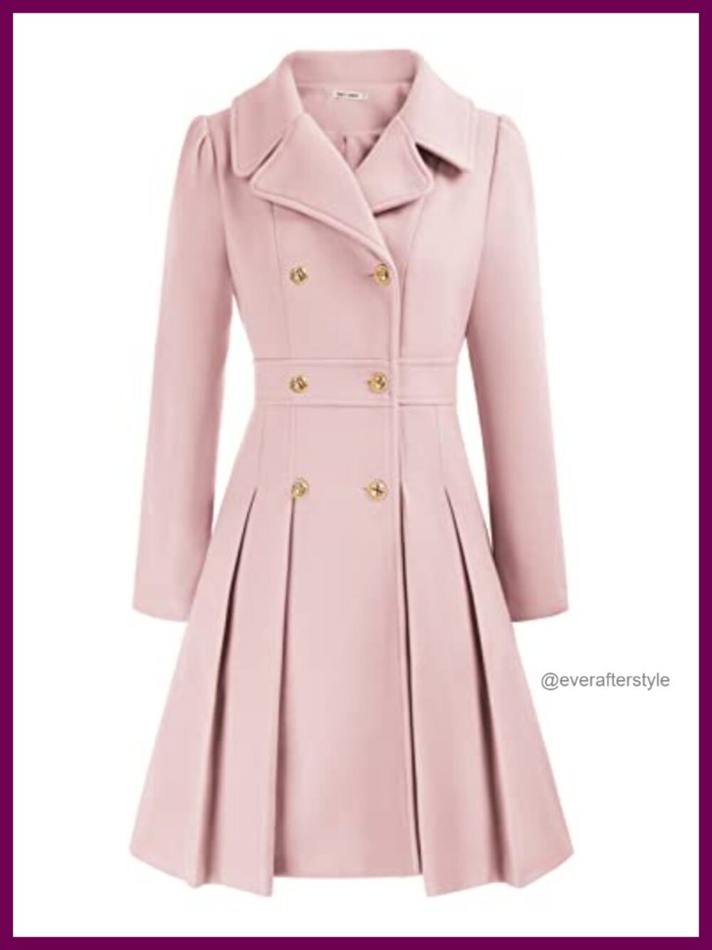 GRACE KARIN Women's Notch Lapel Double Breasted A-Line Trench Coat with Pockets